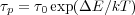 τp = τ0exp(ΔE ∕kT)