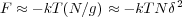 F ≈ - kT(N∕g) ≈ - kTN δ2
