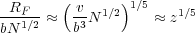 -RF--   (-v  1∕2)1∕5    1∕5
bN 1∕2 ≈  b3N        ≈ z
