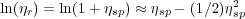 ln(ηr) = ln(1+ ηsp) ≈ ηsp - (1∕2)η2sp
