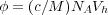 φ = (c∕M )NAVh
