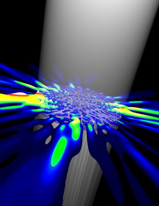 Diffusive Random Laser pumped from the top